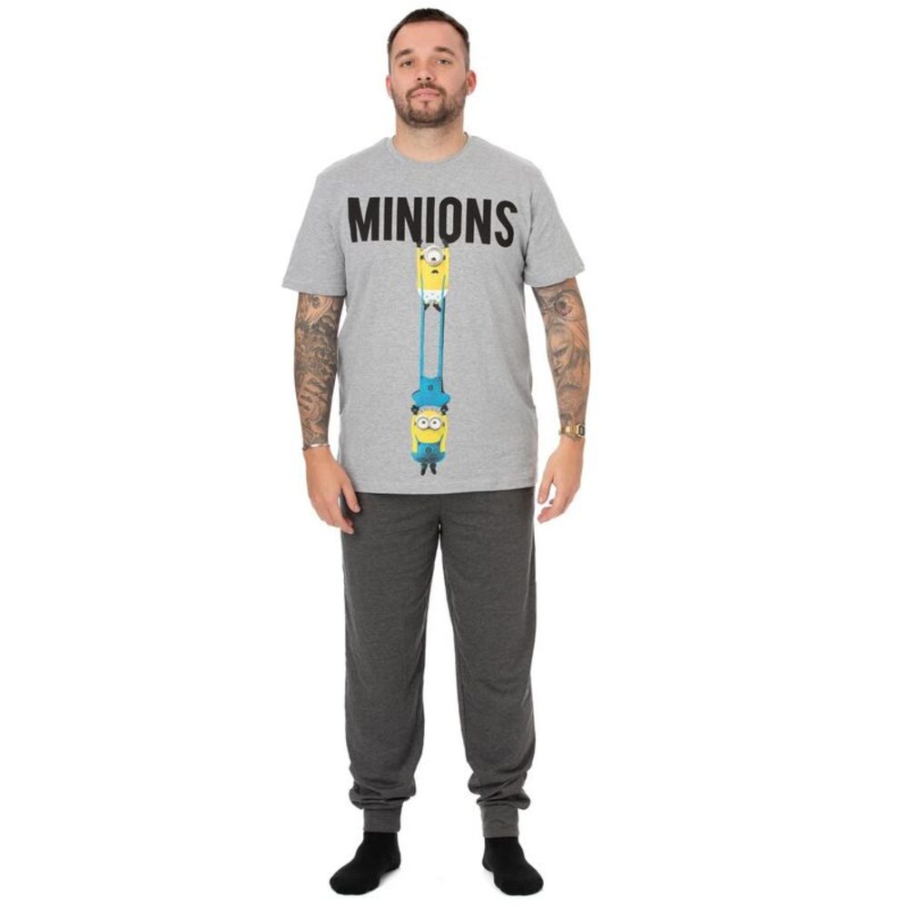 Minions Mens Pajama Set / Light Grey/Dark Grey